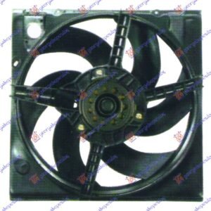 VENTILATOR HLADNJAKA KOMPLET (BENZIN/DIZEL) (+AC) (38cm) - RENAULT 19 1988-1992 (B/C53/L53/D53)
