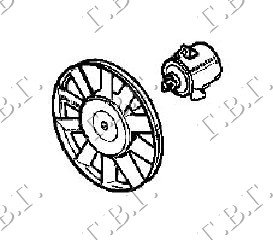 VENTILATOR HLADNJAKA KOMPLET (BENZIN) (-AC) (30cm) - RENAULT 19 1992-1995 (D53/853/B/C53)
