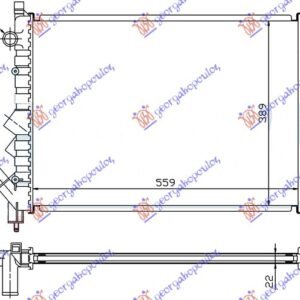 HLADNJAK MOTORA 1.8/2.0 (-AC) (56x41.4) - RENAULT LAGUNA 1994-1998 (B56/556)