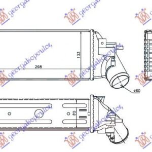 HLADNJAK INTERKULERA 2.0-2.2 HDi (302x136x85) - PEUGEOT 406 SDN 1996-2005 (8C/8E/8F)