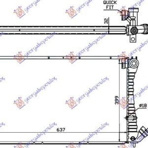 HLADNJAK MOTORA 2.0i 8V TURBO 1.9/2.1 T.D (MAN/AUTO) (64x40) - PEUGEOT 406 SDN 1996-2005 (8C/8E/8F)