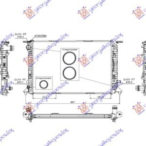 HLADNJAK MOTORA 2.7/3.0 Tdi - 3.0 TFSi/3.2 FSI (AUTO) (72x47) - AUDI A4 2007-2011 (8KH/8K2/8K5)