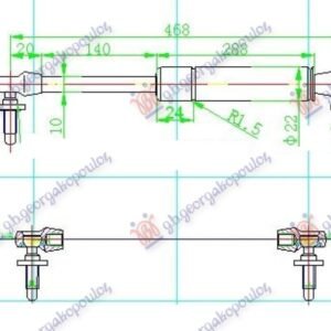 AMORTIZER GEPEK VRATA (440L-860N) - JEEP GRAND CHEROKEE 1999-2005 (WJ/WG)