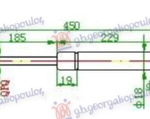 AMORTIZER GEPEK STAKLA (452L-125N) - JEEP CHEROKEE 2002-2008 (KJ)