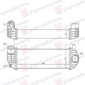 HLADNJAK INTERKULERA 1.5 Dci (385x144x64) - RENAULT KANGOO 2008-2013 (KW0/KW1)