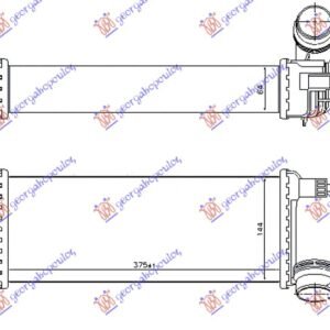 HLADNJAK INTERKULERA 1.2 TCE BENZIN - 1.5 DCi DIZEL (375x145x64) BRZA SPOJNICA - RENAULT KANGOO 2008-2013 (KW0/KW1)