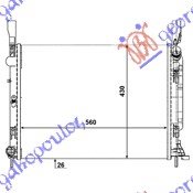 HLADNJAK MOTORA 1.5 DCi (56x41.8x26) (VALEO) - RENAULT KANGOO 2008-2013 (KW0/KW1)