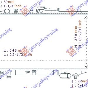 HLADNJAK MOTORA 1.6/1.8CC 16V (+/-AC) (64.8x35) - MAZDA 323 F 1990-1994 (BG)