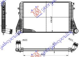 HLADNJAK INTERKULERA BENZIN-DIZEL (615x405x32) 60 - AUDI A3 2008-2012 (8P1/8PA/8P7)