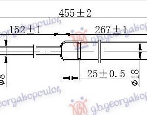 AMORTIZER GEPEK STAKLA (455L-200N) - MAZDA TRIBUTE 2002-2008 (EP)