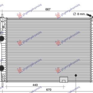 HLADNJAK MOTORA 2.0 BENZIN (AUTOM) (CEV DESNO) (590x430x27) - NISSAN QASHQAI 2007-2010 (J10/NJ10)