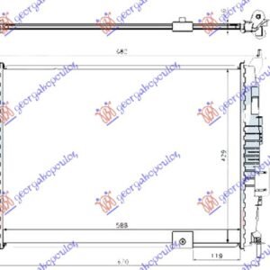 HLADNJAK MOTORA 1.6 BENZIN (590x430x18) (BEZ CEVI) (MEHANICKI SPOJ) - NISSAN QASHQAI 2007-2010 (J10/NJ10)