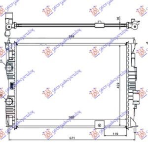 HLADNJAK MOTORA 2.0i 16V (+/-AC) (59x45) - NISSAN QASHQAI 2007-2010 (J10/NJ10)