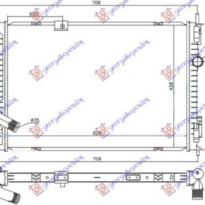HLADNJAK MOTORA 1.6 DCi (62.8x42.8x32) - NISSAN QASHQAI 2007-2010 (J10/NJ10)