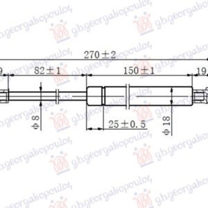 AMORTIZER GEPEK VRATA (270L-380N) - ALFA ROMEO SPIDER 2006-2011 (939)