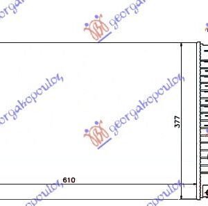 HLADNJAK MOTORA 1.4/2.0CC (+/-AC) (61x37.7) - PEUGEOT 405 1993-1995 (4B)
