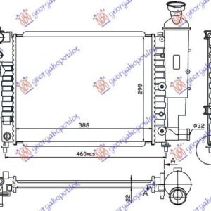HLADNJAK MOTORA 1.0/1.1/1.4 BENZIN (390x320) - PEUGEOT 106 1992-1995 (1A/1C/1S)