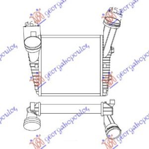 HLADNJAK INTERKULERA 3.0 TDi DIZEL (286x292x50) (66-54) - VW TOUAREG 2003-2010 (7LA/7L6/7L7)