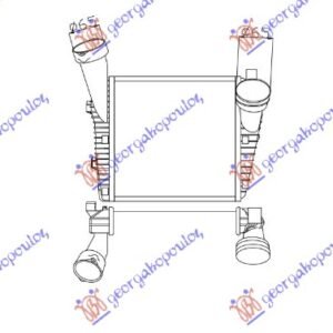 HLADNJAK INTERKULERA 2.5-3.0-5.0 Tdi DSL (288x292x50) (66-66) - VW TOUAREG 2003-2010 (7LA/7L6/7L7)