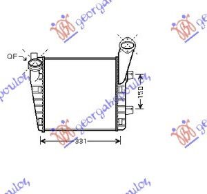 HLADNJAK INTERKULERA 5.0 TDi DSL (288x292x50) (66-66) - VW TOUAREG 2003-2010 (7LA/7L6/7L7)
