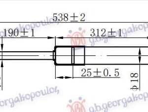 AMORTIZER HAUBE (538L-125N) - VW TOUAREG 2003-2010 (7LA/7L6/7L7)
