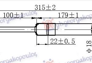 AMORTIZER GEPEK STAKLA (315L-550N) - VW TOUAREG 2003-2010 (7LA/7L6/7L7)