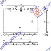 HLADNJAK MOTORA 2.0 T.D (450x690) 07- (VALEO) - NISSAN X-TRAIL 2001-2014 (T30)