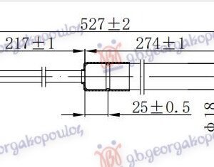 AMORTIZER GEPEK VRATA -07 (536L-410N) - NISSAN X-TRAIL 2001-2014 (T30)