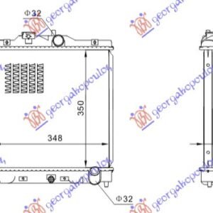 HLADNJAK MOTORA 1.6 VTEC 150 PS (35x35x27) - HONDA CIVIC SEDAN 1992-1996 (EG/EH)