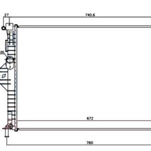 HLADNJAK MOTORA 2.5 TURBO BENZIN (MAN-AUTO) (670x460) - FORD KUGA 2008-2013 (DM2)