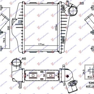 HLADNJAK INTERKULERA 1.0i TURBO (171x233x50) (MAHLE BEHR PREMIUM LINE) - SMART FORTWO 2007-2012 (451)