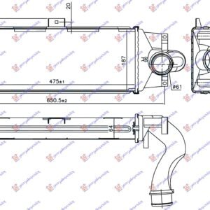 HLADNJAK INTERKULERA 2.8 TD (475x192x65) 09- - IVECO DAILY 2007-2011