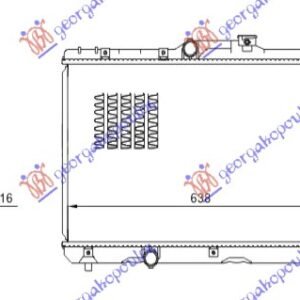 HLADNJAK MOTORA 1.3/1.6 (+/-AC) (63.8x35) - TOYOTA COROLLA SDN-S.W. 1992-1996 (E 10)
