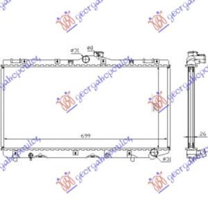 HLADNJAK MOTORA 2.0 DIZEL (35.2x69.9x2.7) - TOYOTA COROLLA SDN-S.W. 1992-1996 (E 10)