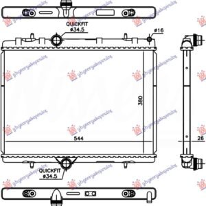 HLADNJAK MOTORA 1.2 THP BENZIN (380x540x26) (BRZA SPOJNICA) - CITROEN BERLINGO 2008-2015 (B9)