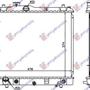 HLADNJAK MOTORA (AUTO) (375x500x16) - SUZUKI SPLASH 2007-2012 (EX)
