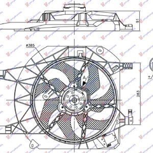 VENTILATOR KOMPLET (BENZIN/DIZEL) (+AC) - NISSAN PRIMASTAR 2002-2006 (X83)