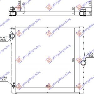HLADNJAK MOTORA 3.0i 24V 4.8i 32V (585x589x32) - BMW X5 2007-2010 (E70)