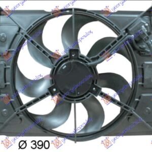VENTILATOR KOMPLET (BENZIN) (390mm) (DUGULJASTI KONEKTOR) - KIA RIO 2005-2011 (JB)