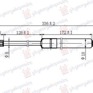AMORTIZER GEPEK VRATA (336L-365N) - TOYOTA IQ 2009-2016 (J1)