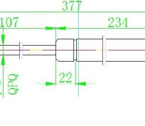AMORTIZER GEPEK VRATA (377L-365N) (HOD 107mm) - SUZUKI ALTO 2008-2014 (HA12/HA23/HA22/HA24/HA25)