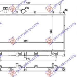 HLADNJAK MOTORA 2.0/2.5 BENZIN (34x68.5x16) - SUBARU IMPREZA 2008-2014 (GD/GR/GH/G3/GP/GJ)