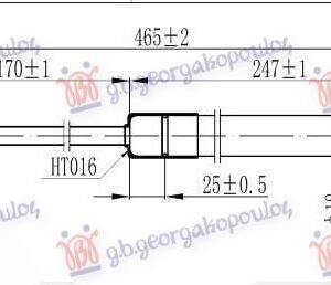 AMORTIZER GEPEK VRATA (465L-113N) - SUZUKI JEEP  SAMURAI 1979-1988 (SJ410)