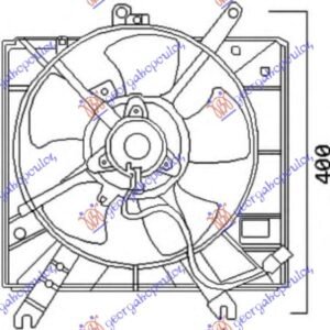 VENTILATOR HLADNJAKA KOMPLET (BENZIN) - KIA RIO 2002-2005 (DC)