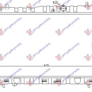 HLADNJAK MOTORA 1.5 CRDi DIZEL (375x670x16) (NISSENS) - KIA CERATO 2004-2009 (LD)