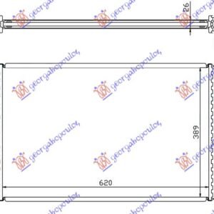 HLADNJAK MOTORA 2.4 TD-TDi (-AC) (62x40x26) - FORD TRANSIT 2000-2006 (FA/FB/FZ/FC)