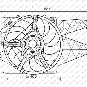 VENTILATOR KOMPLET (BENZIN/DIZEL) - ALFA ROMEO MITO 2008-2018 (955)