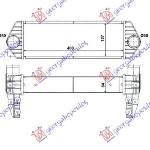 HLADNJAK INTERKULERA 1.8 Di-TDCi DIZEL (400x130x65) 07- - FORD TRANSIT CONNECT 2003-2010 (P64/P70/P80)