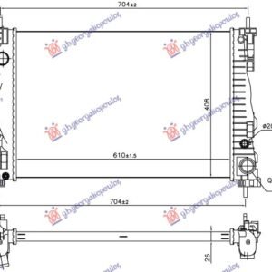 HLADNJAK MOTORA 1.4 TURBO (120) (61x40.5x2.6) - ALFA ROMEO GIULIETTA 2010-2020 (940)