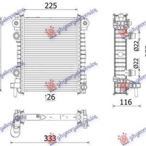HLADNJAK MOTORA DODATNI 2.0/2.9 BENZIN (225x310x26) - ALFA ROMEO STELVIO 2016- (949)